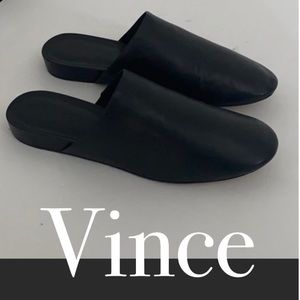 Authentic Vince black leather mules sandals sz 7.5